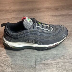 Nike Air Max 97 Worldwide Shoes Mens Size 9.5 Black Gray Sneakers DA8857-001‎